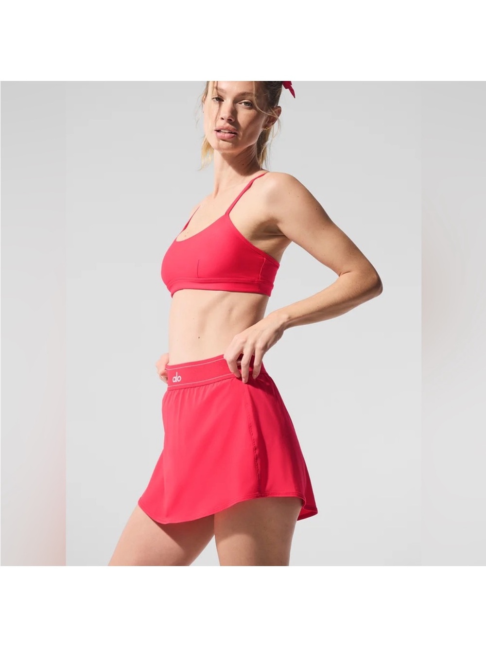 Alo Match Point Tennis Skirt Candy Red XS
